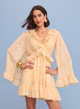 VESTIDO CURTO  CHIFFON PAETÊS