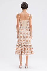 VESTIDO MIDI PATBO ALCINHA BEGE