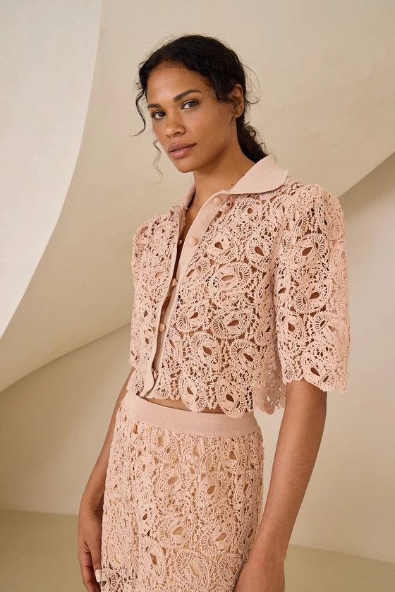 BLUSA MANGA AMPLA GUIPURE ALEXANDRA