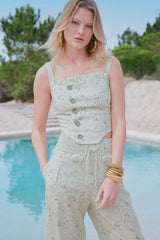 CONJUNTO CORSET E CALÇA JOGGER ESTAMPA PAISLEY