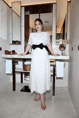 VESTIDO LAÇO OFF  WHITE - PRÉ VENDA