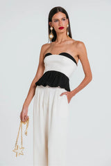 TOP MELISSA MARFIM E PRETO