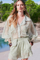 CONJUNTO CAMISA E SHORT ESTAMPA PAISLEY