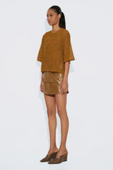 SAIA DE COURO PEPLUM LEONNA AMBAR