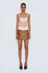 SAIA DE COURO PEPLUM LEONNA AMBAR