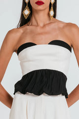 TOP MELISSA MARFIM E PRETO