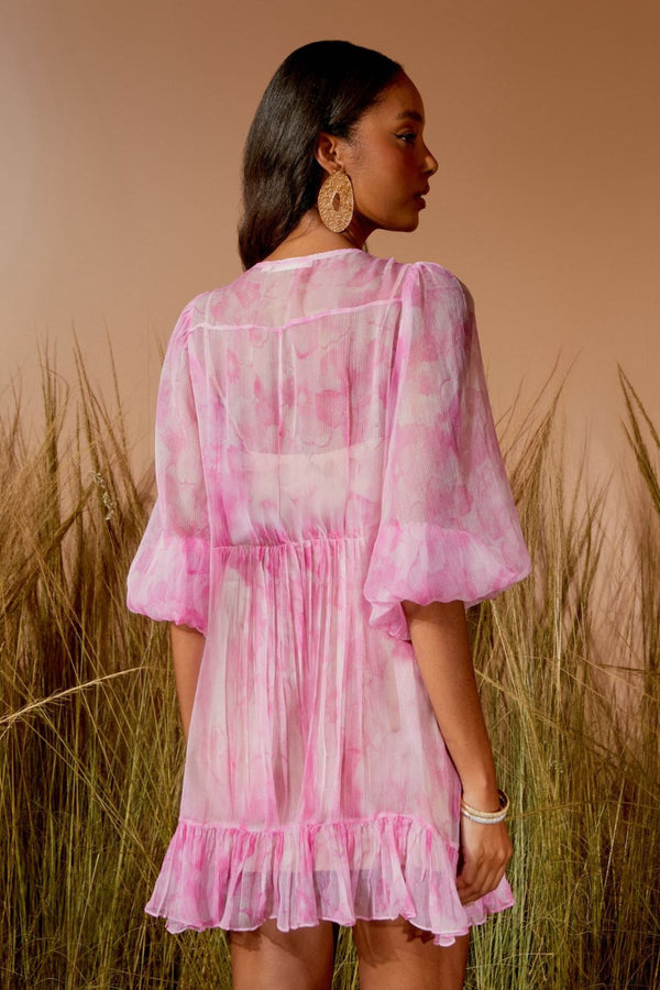 VESTIDO CURTO ESTAMPA MAGNOLIA