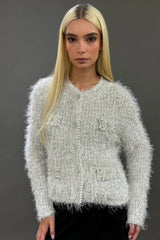 CARDIGAN PÉROLA CINZA CLARO