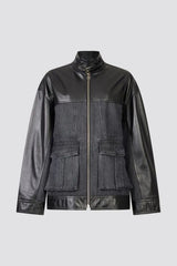 JAQUETA JEANS COURO VICKY