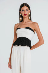 TOP MELISSA MARFIM E PRETO