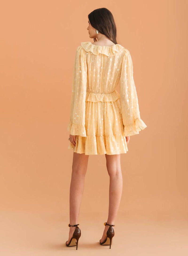 VESTIDO CURTO  CHIFFON PAETÊS