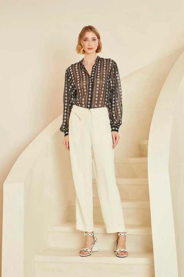 CALÇA PALA ASSIMÉTRICA BERILO OFF WHITE