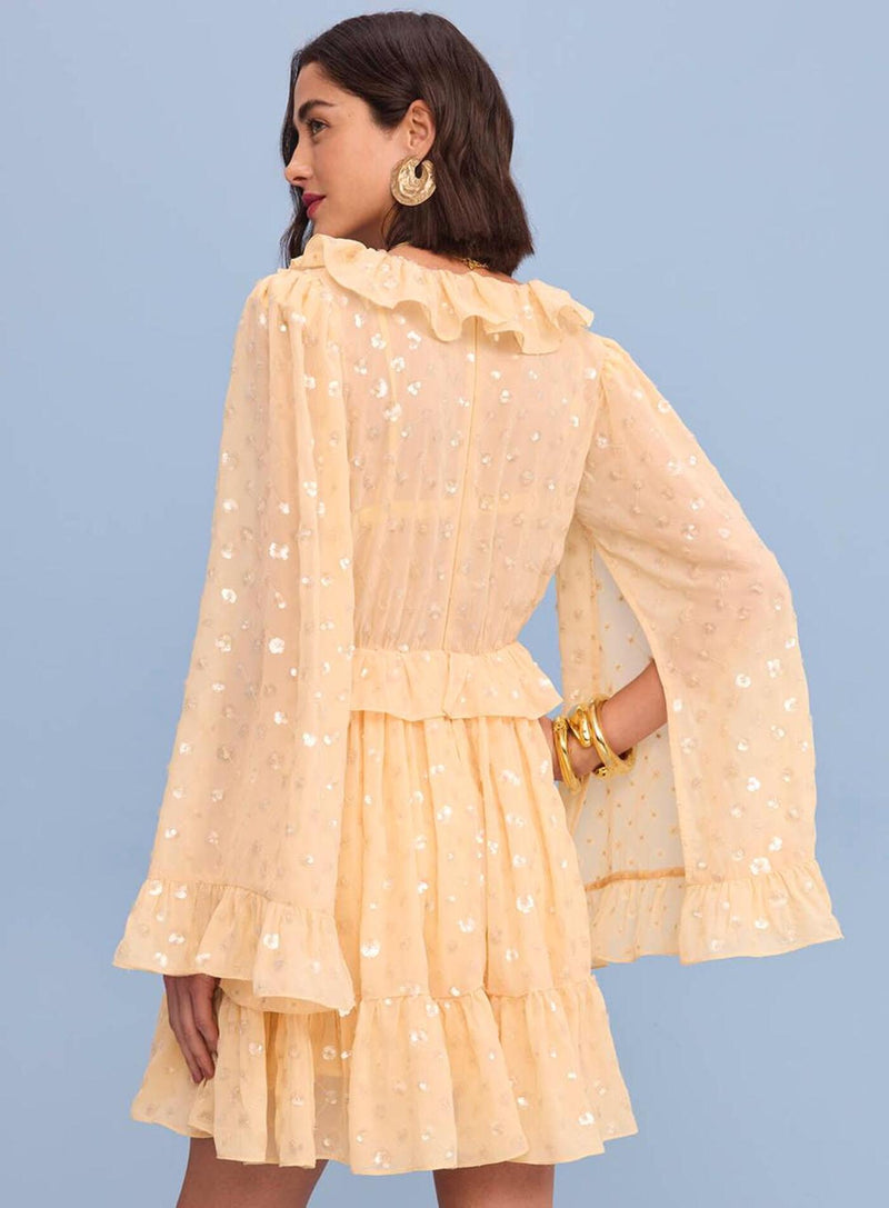 VESTIDO CURTO  CHIFFON PAETÊS