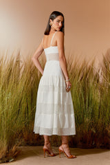 VESTIDO MIDI TELA OFF WHITE
