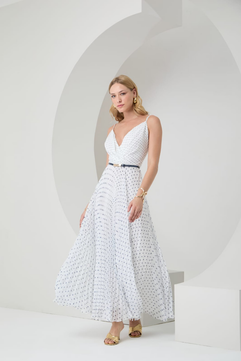 VESTIDO LONGO PLISSADO