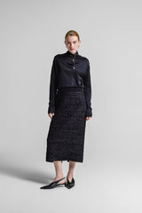 CASACO CURTO MANGA LONGA TWEED BLACK CARISIO