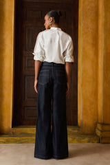 CALÇA JEANS NERVURA CINTO