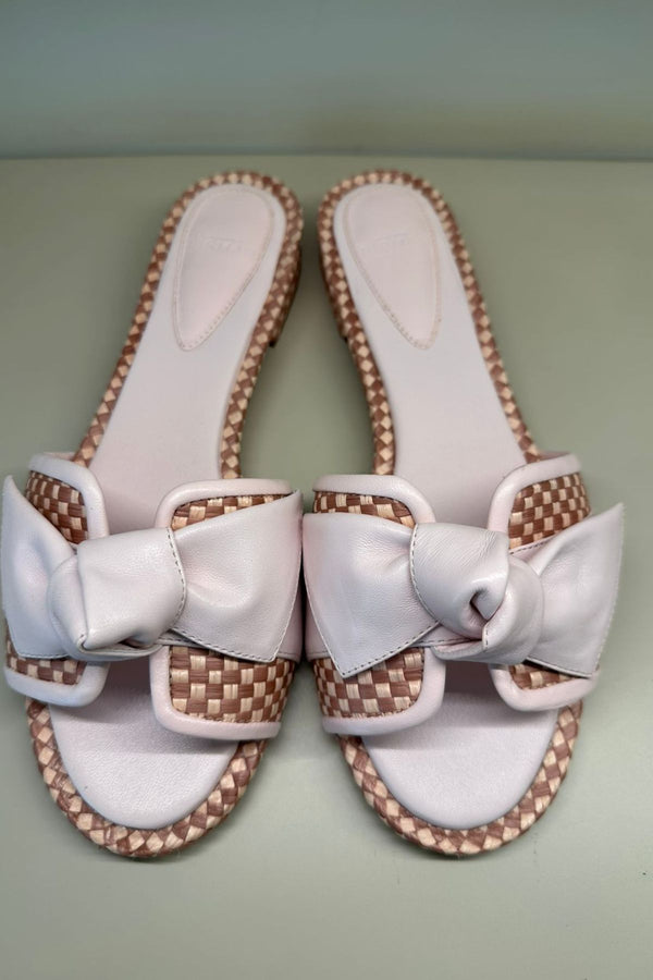 MAXI CLARITA RAFIA FLAT PINK