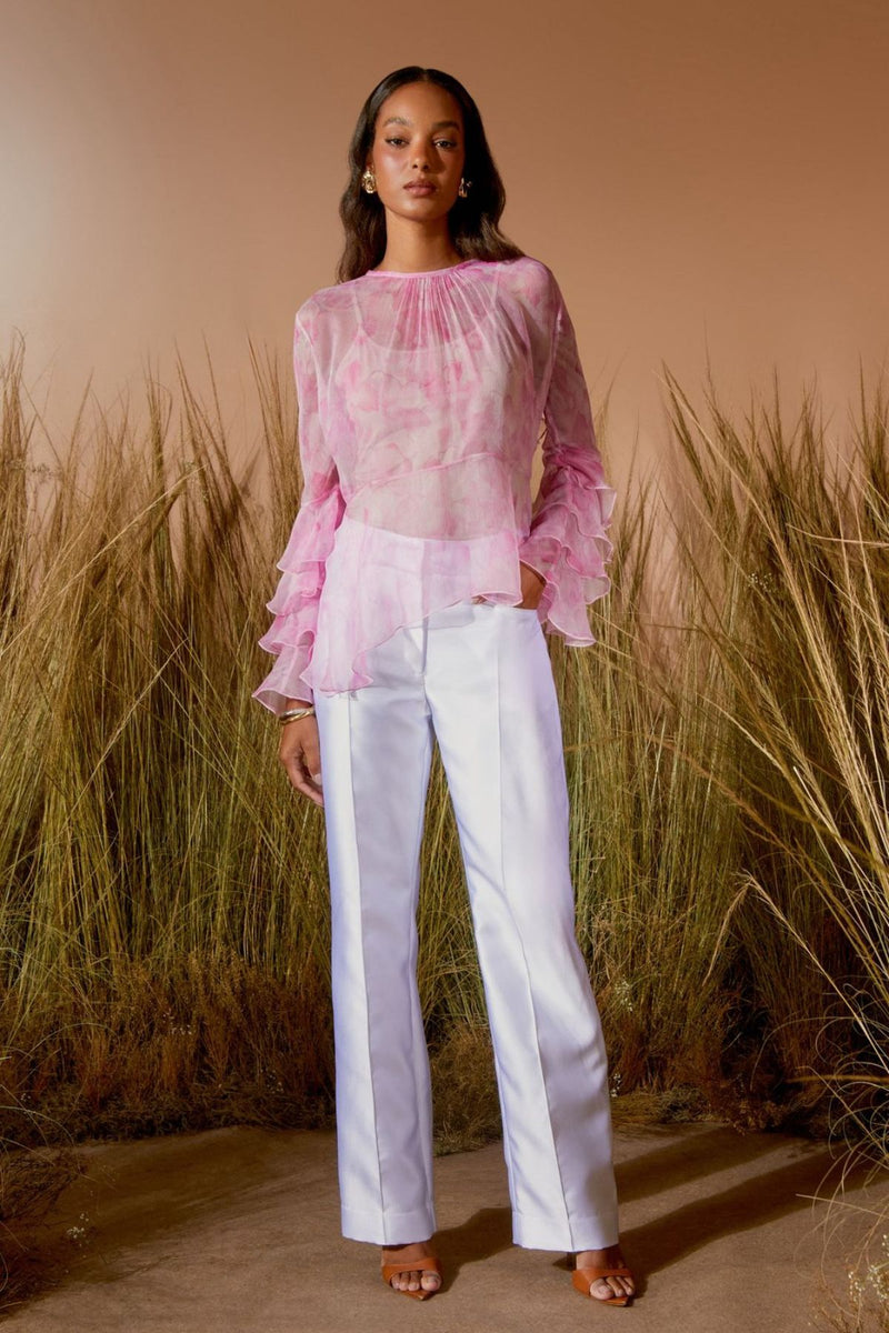 BATA MANGA BABADOS ESTAMPA FLOWER