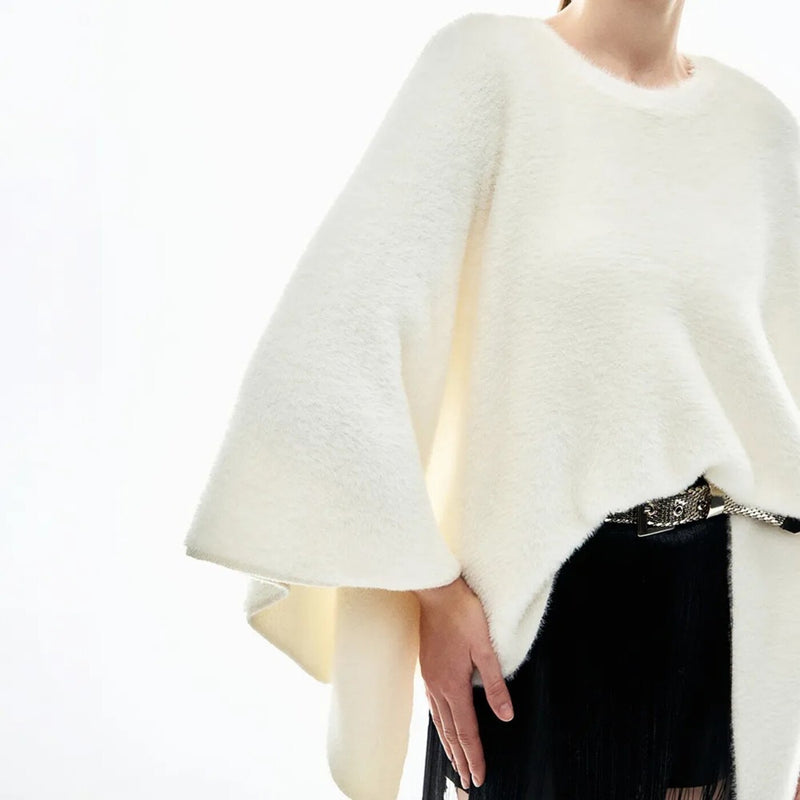 BLUSA TRICOT PONCHO ROSALIA  OFF WHITE