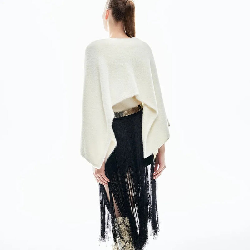 BLUSA TRICOT PONCHO ROSALIA  OFF WHITE