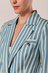 BLAZER ALFAIATARIA MANGA LONGA LISTRAS DRAPO