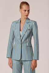 BLAZER ALFAIATARIA MANGA LONGA LISTRAS DRAPO