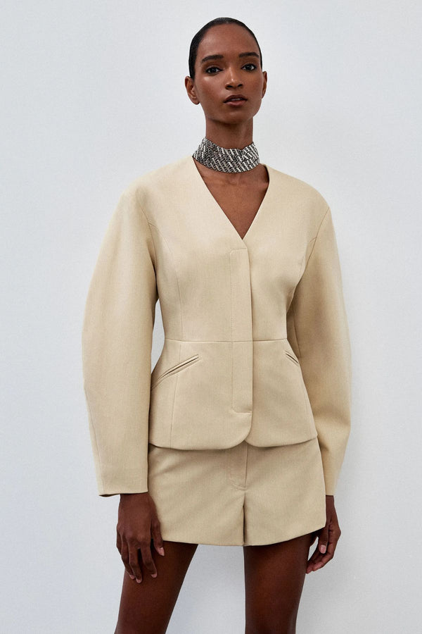 BLAZER ALFAIATARIA SPEED LUA BEGE