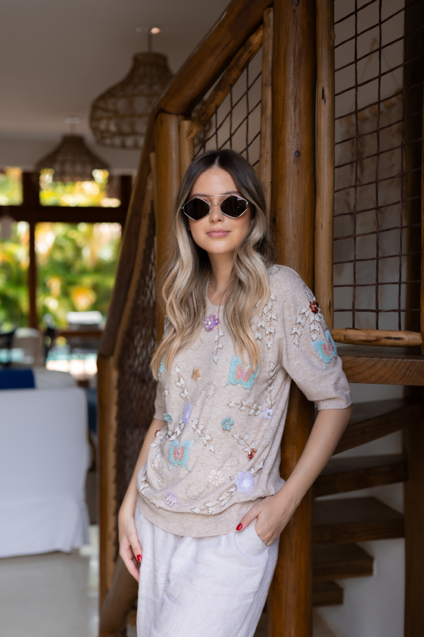 BLUSA TRICOT BORDADA LUZINETE