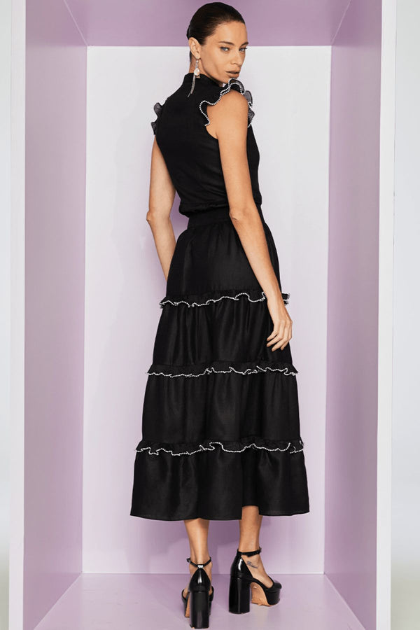 BLUSA DIANA EM LINHO PRETA