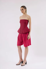 BLUSA RECORTES PEPLUM MIRELA FRAMBOESA