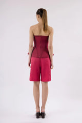 BLUSA RECORTES PEPLUM MIRELA FRAMBOESA