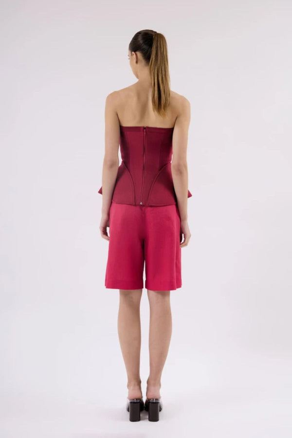 BLUSA RECORTES PEPLUM MIRELA FRAMBOESA