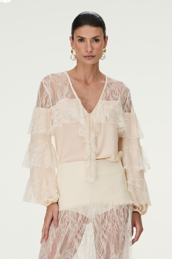 BLUSA RENDA AURA OFF WHITE