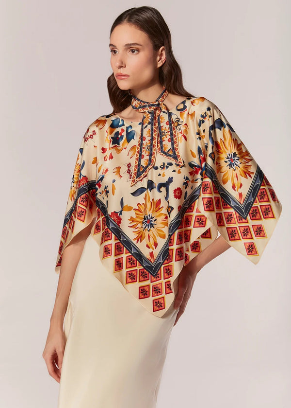 BLUSA SEDA DUNAS ESTAMPA PAVONE