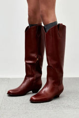 BOTA COURO STELLA MARROM CANELA