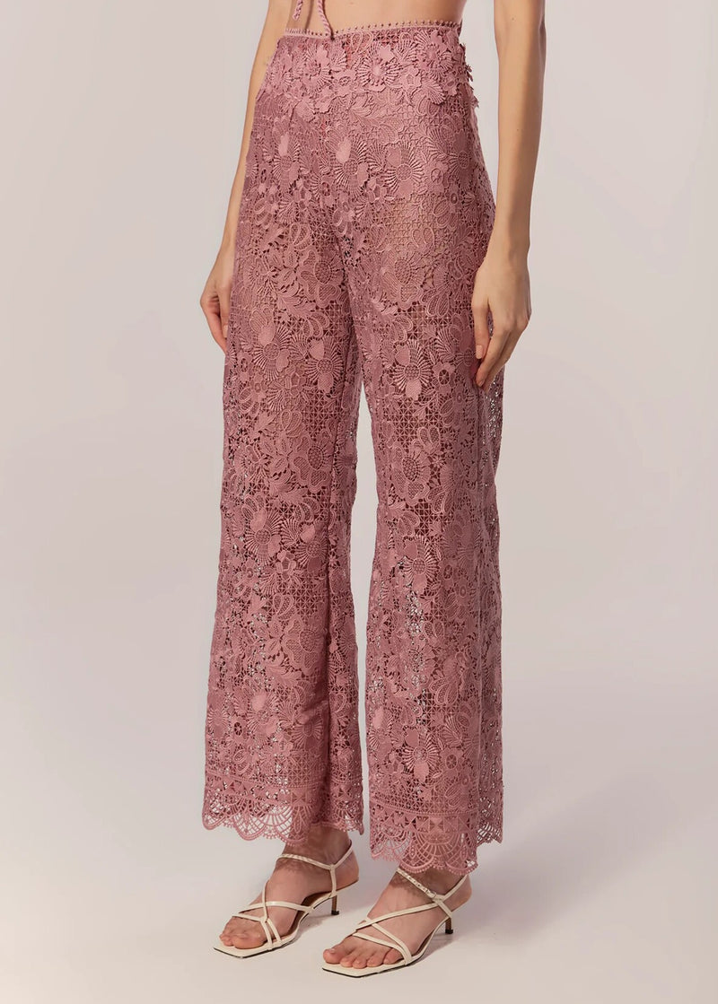 CALÇA COM APLICAÇÃO BOUGANVILLEA MALVA