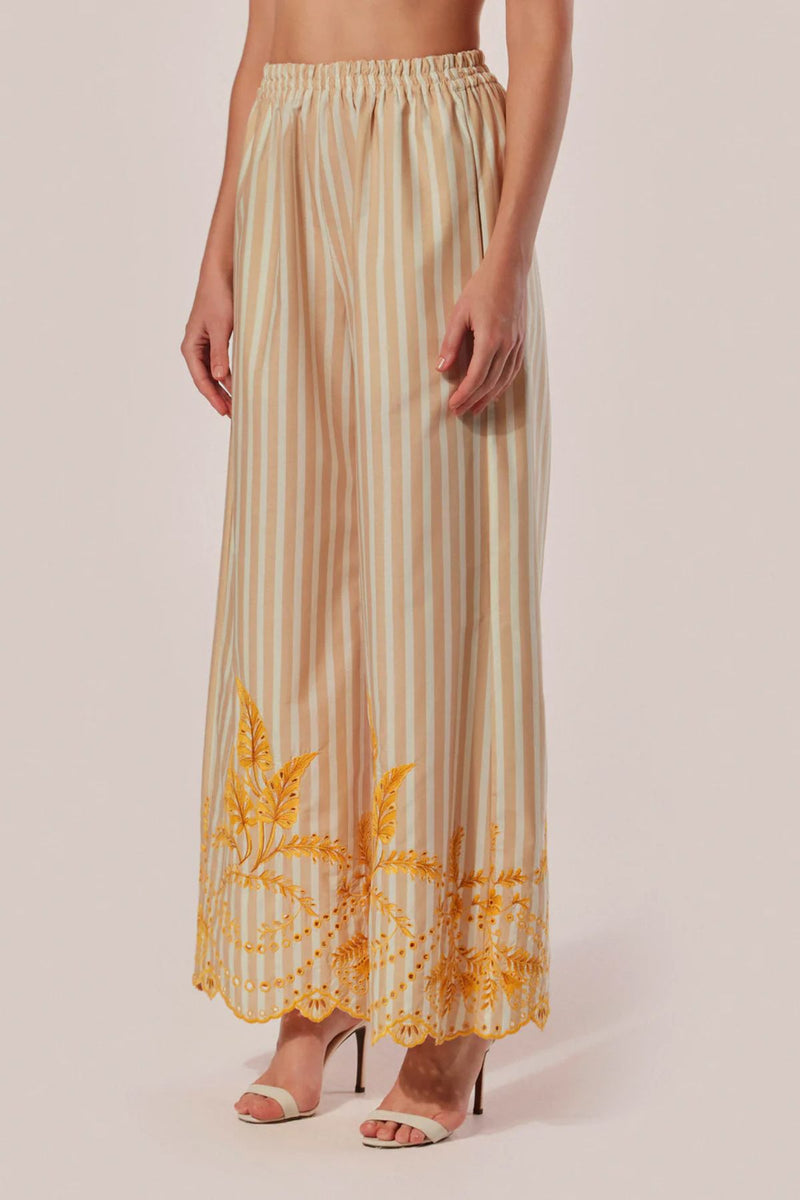 CALÇA COM ELÁSTICO LISTRAS BORDADA ANIMA