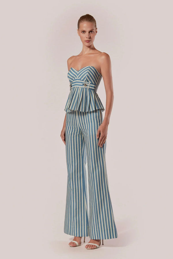 CALÇA PANTALONA LISTRAS DRAPPO DENIM