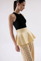 CALÇA PARACHOUTE GUIPURE FLORAL IVORY