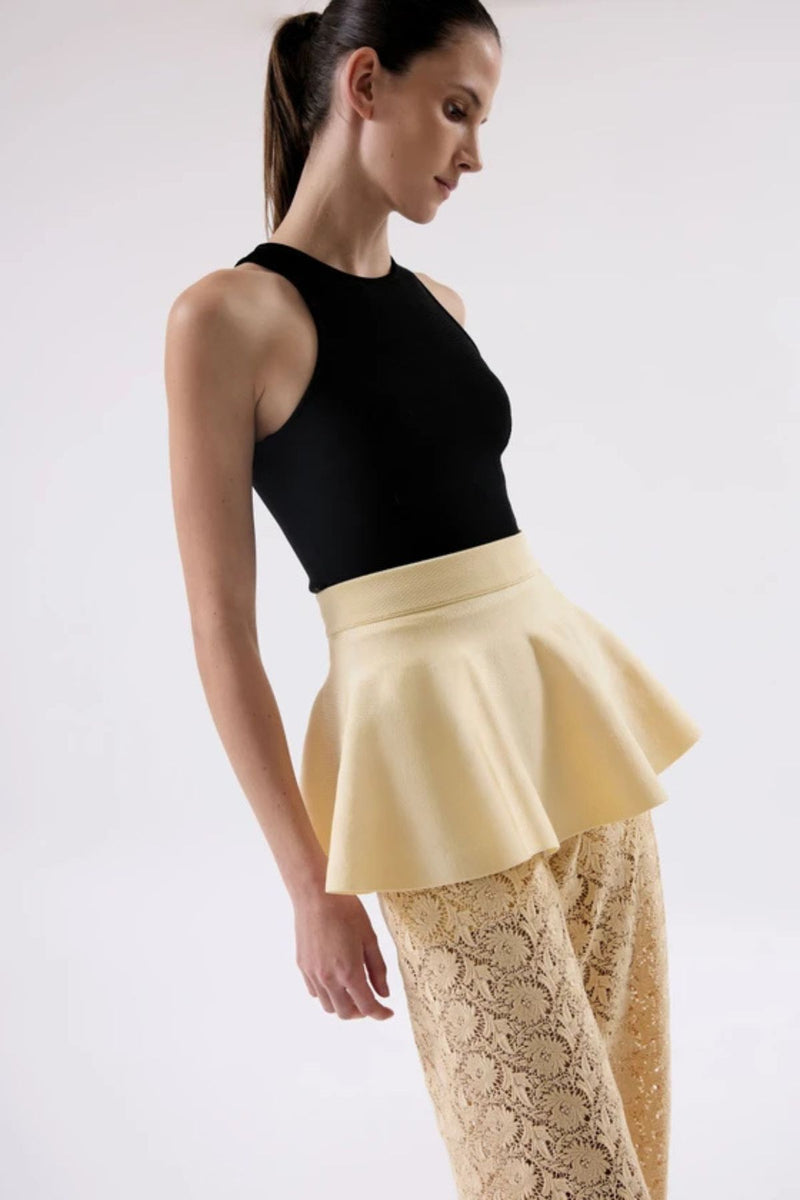 CALÇA PARACHOUTE GUIPURE FLORAL IVORY