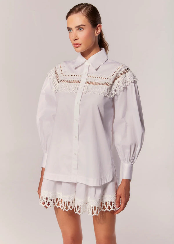 CAMISA MANGA LONGA ALGODÃO BORDADO
