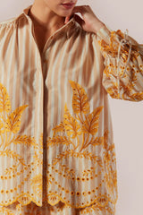 CAMISA MANGA LONGA LISTRAS BORDADA ANIMA