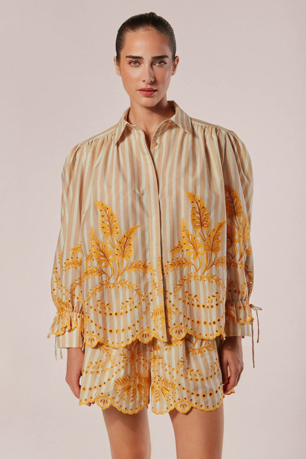 CAMISA MANGA LONGA LISTRAS BORDADA ANIMA