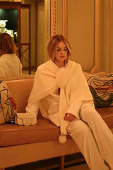 CAPA /PONCHO TRICOT OFF WHITE