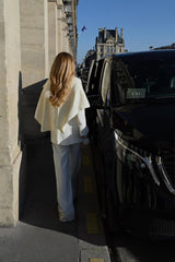 CAPA /PONCHO TRICOT OFF WHITE