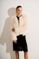 CASACO PELE OFF WHITE