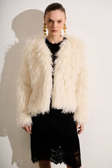 CASACO PELE OFF WHITE