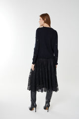 CASAQUETO TRICOT THATI PRETO