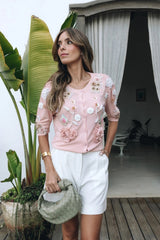 CASAQUETO DE TRICOT FLORAL HAIDY